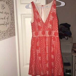 Beautiful orange and nude lace dress